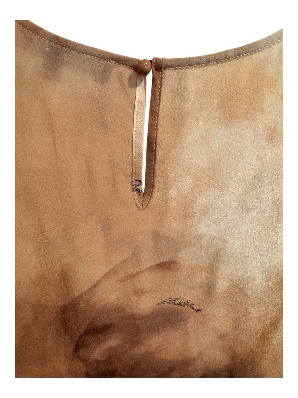 ELISABETTA FRANCHI | 100% Silk Blouse- Elegant Chic Luxury Neutral-Made In Italy - Picture 6 of 15